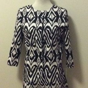 Adrienne Vittadini Black & White duster Co…